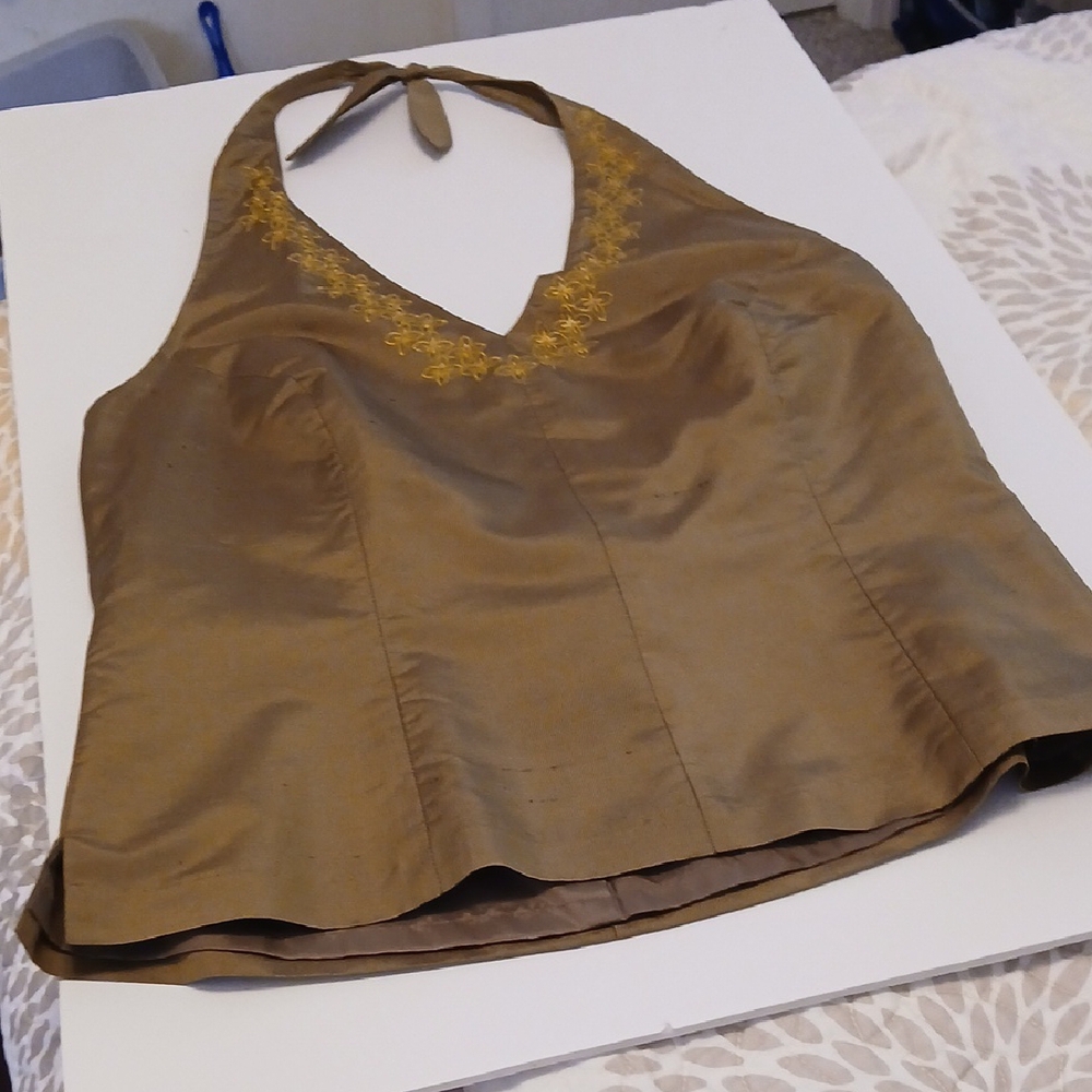 Elegant Brown Halter Top